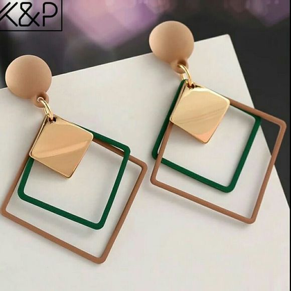 2020 summer Korean Geometric Vintage Earrings for - Picture 2 of 4